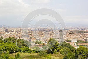 Panaromic scene in Barcelona photo